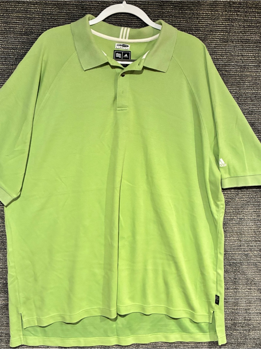 Adidas Climatelite Stretch Men’s Lime Green Polo Shirt Sz XXL